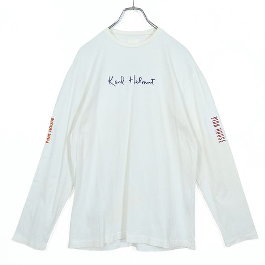 カールヘルム★ロゴプリントが印象的♪ 長袖カットソー・Tシャツ ピンクハウスロゴpt 白系 z22524