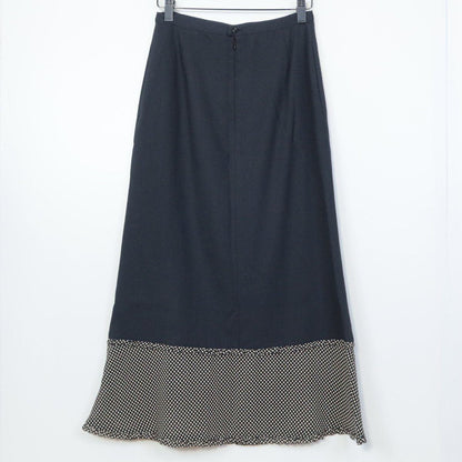 【美品！】インゲボルグ INGEBORG★2点セット！可愛いドット柄♪ブラウス 切替スカート 黒系 S 希少ヴィンテージ 着回し力抜群 z6614