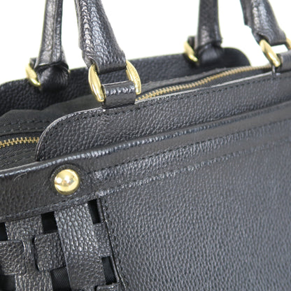 【美品】PotioR ポティオール★可愛い！サイドメッシュ ハンドバッグ 牛皮 レザー 黒系＊ba339