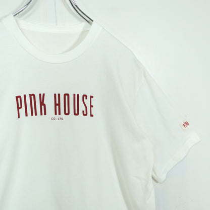 ピンクハウス★ロゴプリントが可愛い♪ 半袖カットソー・Tシャツ サマーコレクション ゆったり サイズL 白系 z22529