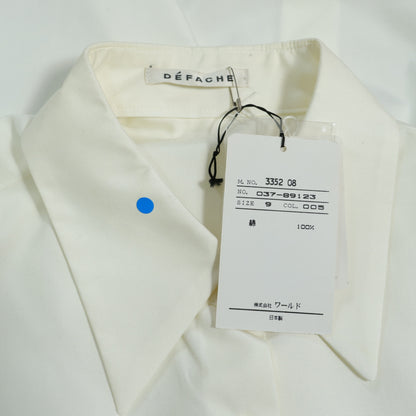 【紙タグ有】DEFACHE デファーシェ★形態安定加工♪ゆったりオーバーシャツ 長袖 サイズ9 アイボリー系 無地 薄手 z22780