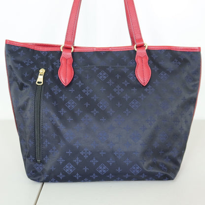 【美品】ラシットrusset★Lilyシリーズ 大人可愛い トートバッグ モノグラム A4収納可 ネイビー×ピンク ＊ba183
