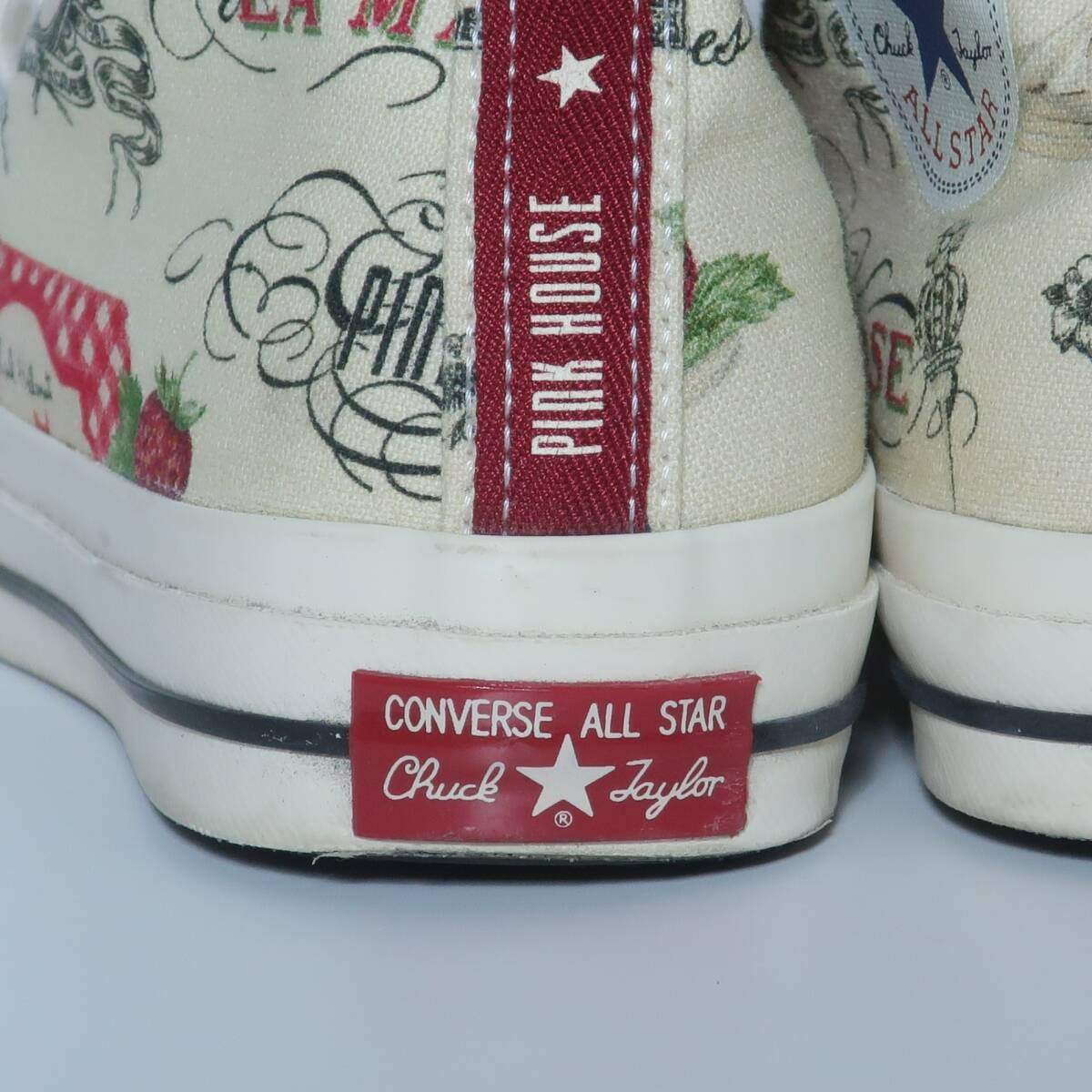 ピンクハウス×コンバース★CONVERSEコラボ サロンドフレーズ ハイカットスニーカー サイズ2(S) 生成り色系＊k3517