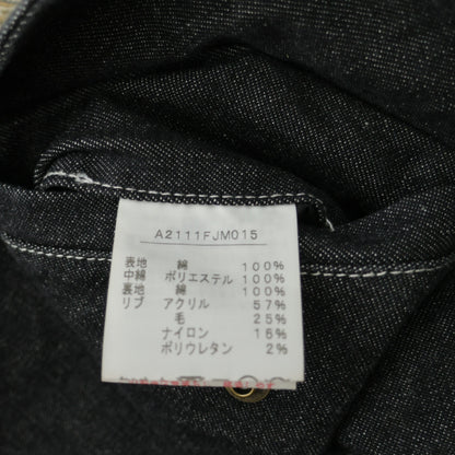 ピンクハウス★お花がいっぱい♪リバーシブルジャンパー 刺しゅう さくらんぼ 中綿入り ふわふわアウター デニム 黒系 前開き z23372