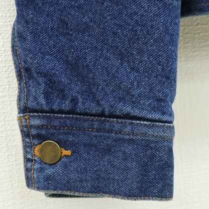 ワンダフルワールド カネコイサオ★キュートなセーターくま刺しゅう♪中綿入りデニムジャケット 紺系 裏キルティング z23580