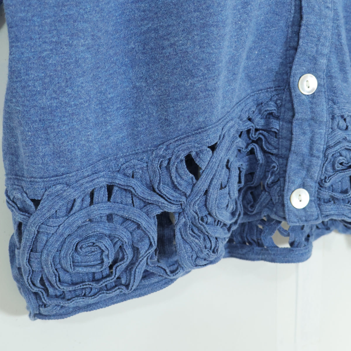 HAI SPORTING GEAR★トップス&スカート 上下セット 綿カーディガン ビンテージ ISSEY MIYAKE イッセイミヤケ サイズＭ ブルー系 z22224