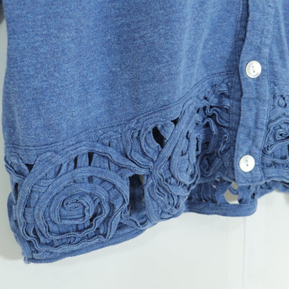 HAI SPORTING GEAR★トップス&スカート 上下セット 綿カーディガン ビンテージ ISSEY MIYAKE イッセイミヤケ サイズＭ ブルー系 z22224