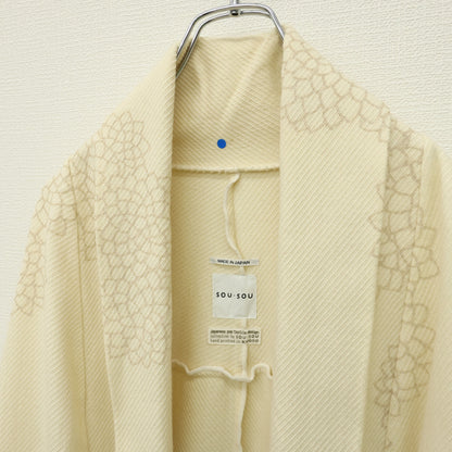 SOUSOU ソウソウ★小袖蘭陀 菊づくし はおり ロングカーディガン きなり系 厚手 z23175