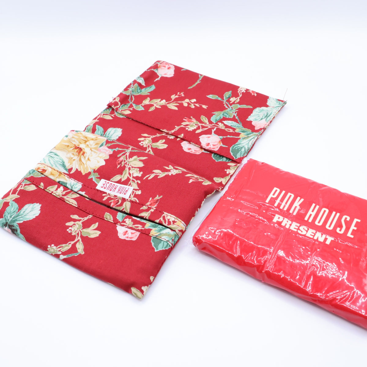 【美品！】ピンクハウス★可愛い薔薇柄♪ ティッシュケース ポケットティッシュ入り ノベルティ 赤系 so258