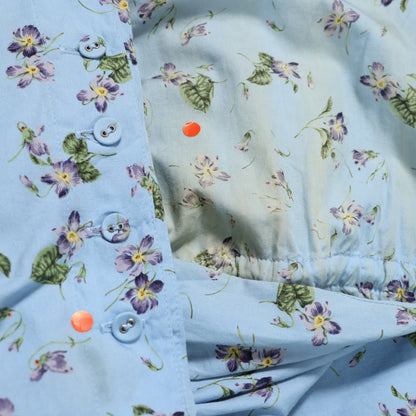 ワンダフルワールド カネコイサオ★すみれpt♪ふんわり半袖ワンピース 水色系 後ろ裾レースアップ♪薄手 z22049