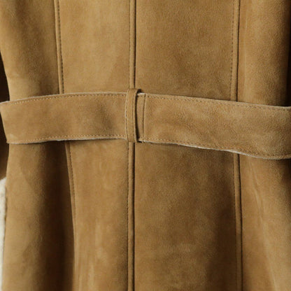 【美品】バルマン BALMAIN★上質！ムートンコート 本革 サイズ9 キャメル系 リアルファー ＊z11217