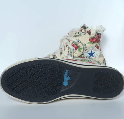 ピンクハウス×コンバース★CONVERSEコラボ サロンドフレーズ ハイカットスニーカー サイズ2(S) 生成り色系＊k3517