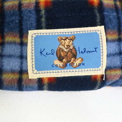 Karl Helmut カールヘルム ★可愛い！くまさん刺繍　チェック柄 ワッペン 2WAY トートバッグ ショルダーバッグ ネイビー系＊ba308