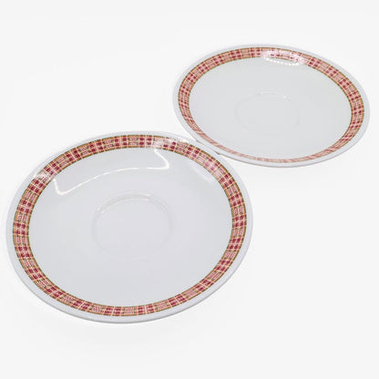 【美品】ピンクハウス★2枚セット♪皿 プレート 陶器 白系 オリジナルチェック柄 食器 so416