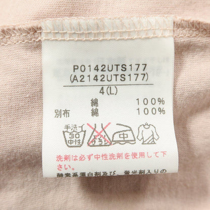 ピンクハウス★カットソー フリル付き♪異素材ミックス♪レターパック可 大きいサイズ4(L) 薄いピンク系 ＊z11542