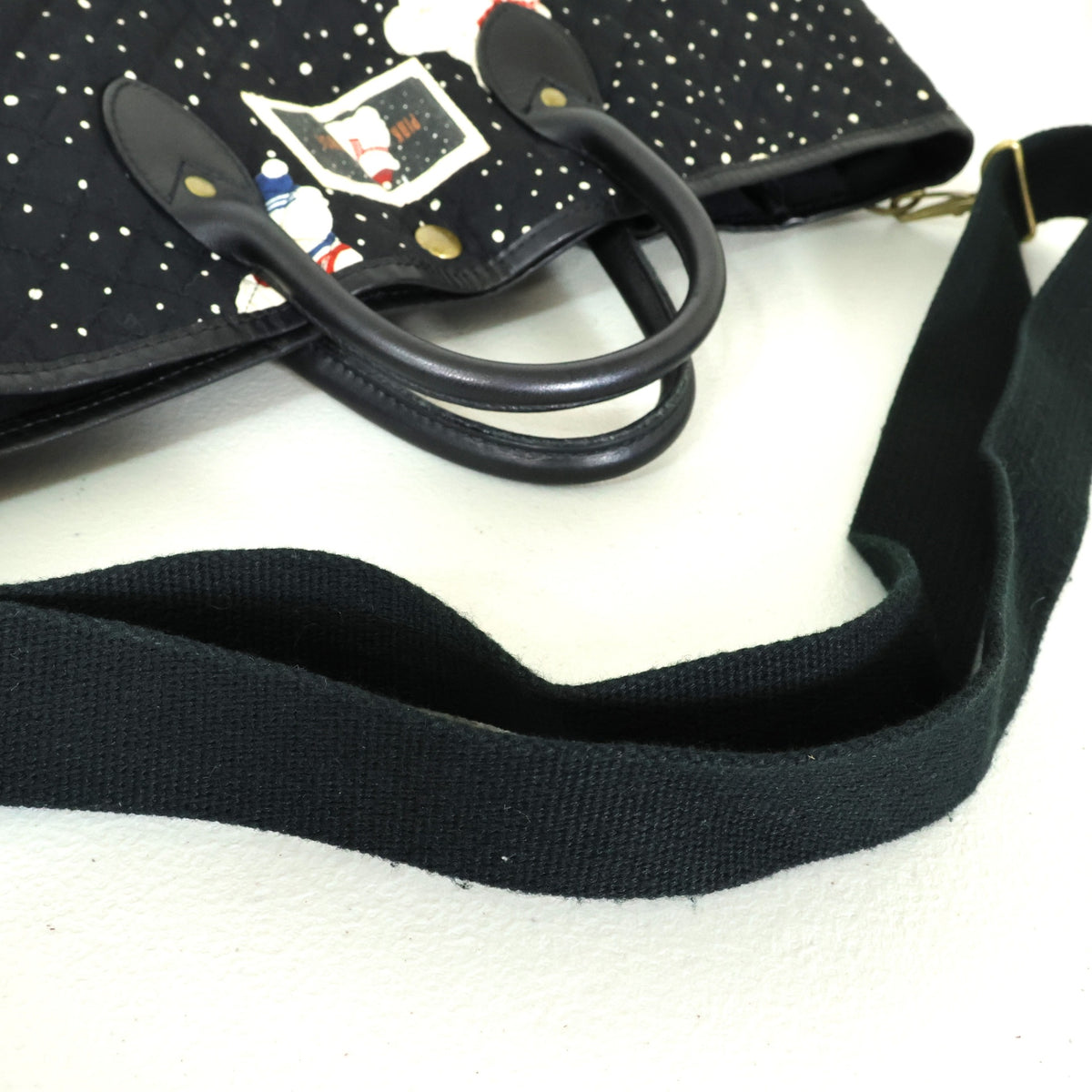 ピンクハウス★スノーベア キルティングボストンバッグ 旅行バッグ 黒系 *ba260