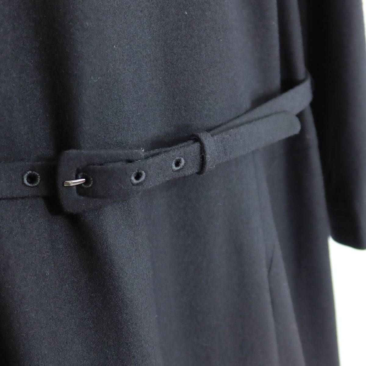 【美品・紙タグ】ジョルジュ・レッシュ★シンプルシック♪ウール混ワンピース サイズ40 黒系 ブラックフォーマル 薄手 z20418