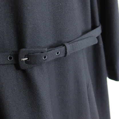 【美品・紙タグ】ジョルジュ・レッシュ★シンプルシック♪ウール混ワンピース サイズ40 黒系 ブラックフォーマル 薄手 z20418