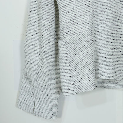【極美品】PLST プラステ★上品♪ノーカラージャケット ツイード 大きいサイズXXL 白系 z22733