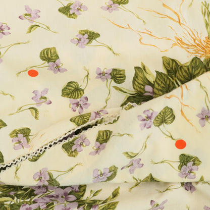 ワンダフルワールド カネコイサオ★スミレ舞い散るブーケpt♪たくし上げワンピース ジャンパースカート エクリュ系 薄手 z23236