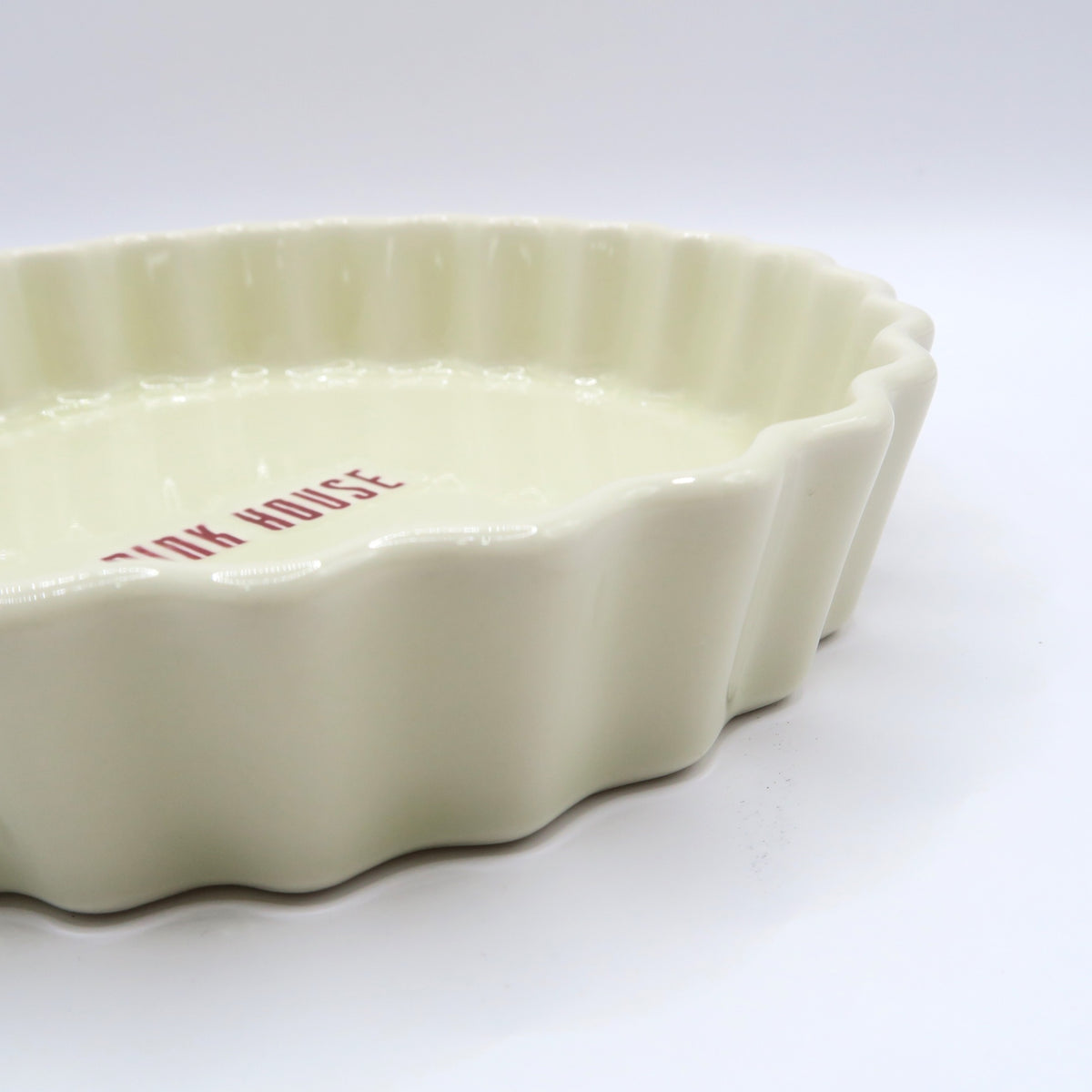 【未使用品】ピンクハウス★ロゴ入タルト型 陶器 プレート ケーキ皿 グラタン皿 食器   アイボリー系 so337