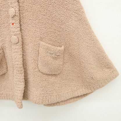 ピンクハウス★くま耳つき♪ボアのフード付きケープコート ポンチョ ピンクベージュ系 無地 厚手 z23333