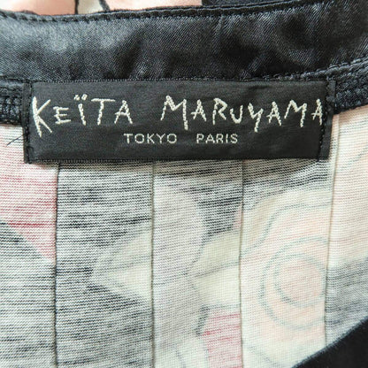 【美品】 KEITA MARUYAMA ケイタマルヤマ ★フラワープリント 花柄 サイズ1 黒系 蝶と花♪インナーキャミ付き♪＊z13214
