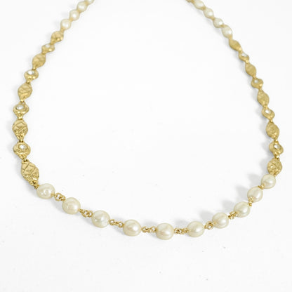 インゲボルグ★ロングネックレス パール ビジュー ゴールド アクセサリー ヴィンテージ風 ゴールド系 so452