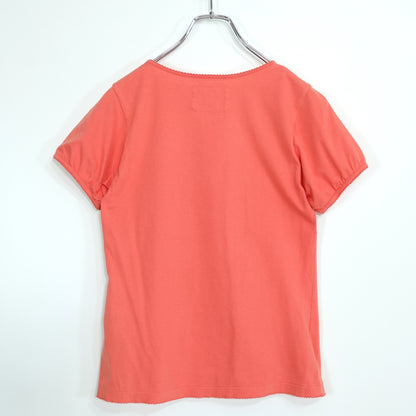 ピンクハウス★ピコレース♪半袖Tシャツ サイズM サーモンピンク系 z22106