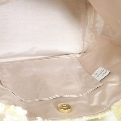 【美品】Magnolie★パステルカラーが可愛い♪ ツイードバッグ 黄色系 ba223