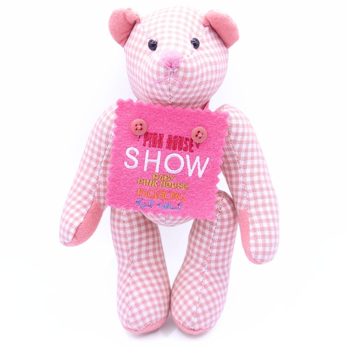 【レア】ピンクハウス★SHOWゼッケン テディベアぬいぐるみマスコット ギンガムチェック ピンク系 ＊so173