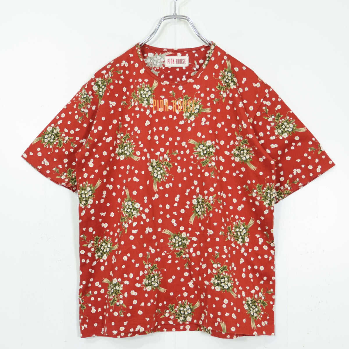 ピンクハウス★ブーケpt♪半袖カットソー Tシャツ 赤系 z22338