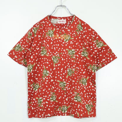 ピンクハウス★ブーケpt♪半袖カットソー Tシャツ 赤系 z22338