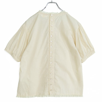 【美品】ピンクハウス★お花のレース使い♪ふんわりローンブラウス エクリュ系 ピコレース&リボン♪z23105