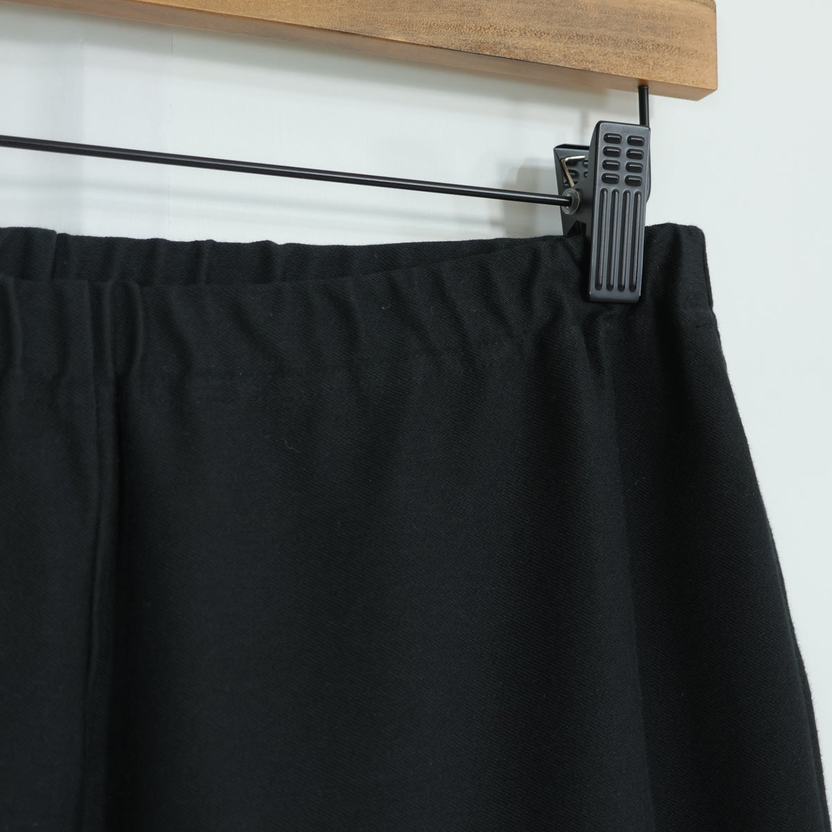 ピンクハウス★裾たくし上げリボン♪ロングパンツ ストレッチ 大きいサイズL 黒系 無地 z22657