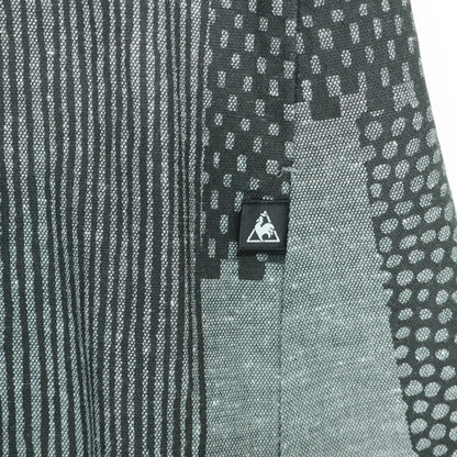 【美品】SOUSOU×le coq sportif BIKE★和モダン柄が素敵♪間がさね 半袖 ワンピース 黒グレー系 z22899