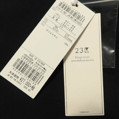 【新品・27000円のタグ付】23区★大人上品♪テーラードジャケット ブレザー 大きいサイズ40 シングル 一つボタン 黒系 z6494ｓ