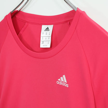 アディダス★半袖カットソー  Tシャツ サイズM ピンク系 無地 z22858