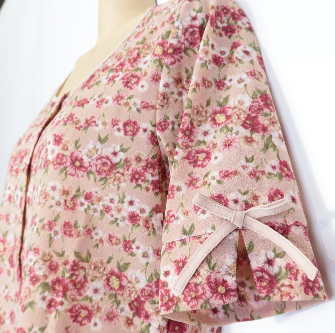 【美品】インゲボルグ★フェミニン！三点セット♪ワンピース＆カーディガン＆ショール♪花柄♪ペチコート付 ヴィンテージ！ピンク系 z6651ｓ