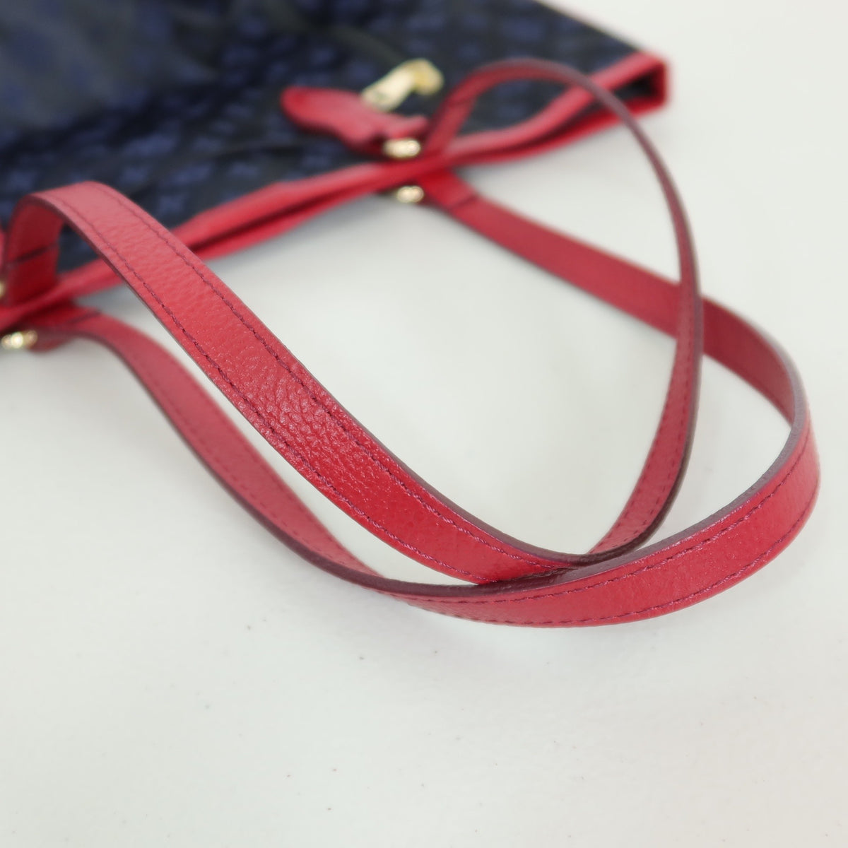 【美品】ラシットrusset★Lilyシリーズ 大人可愛い トートバッグ モノグラム A4収納可 ネイビー×ピンク ＊ba183
