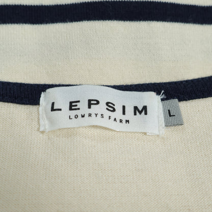 LEPSIM レプシィム★半袖ボーダーカットソー 大きいサイズL ベージュ系 z22775