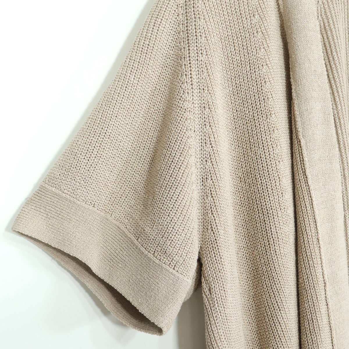 DRESSTERIOR★シルク混！半袖ロングカーディガン ニット サイズ38 ベージュ系 z22722