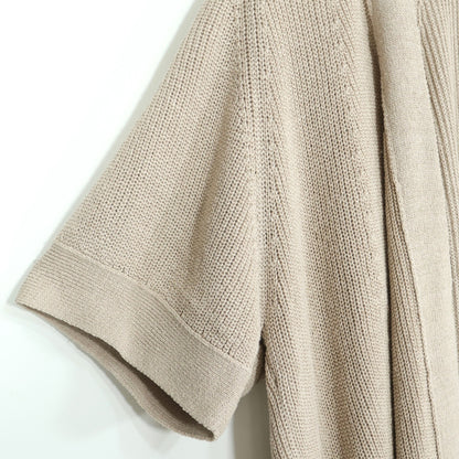 DRESSTERIOR★シルク混！半袖ロングカーディガン ニット サイズ38 ベージュ系 z22722