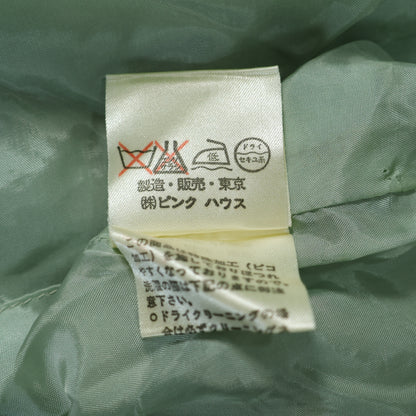 ピンクハウス★フレアスカート アザミ ちょうちょ ドット 段々フリル グリーン系 z22256