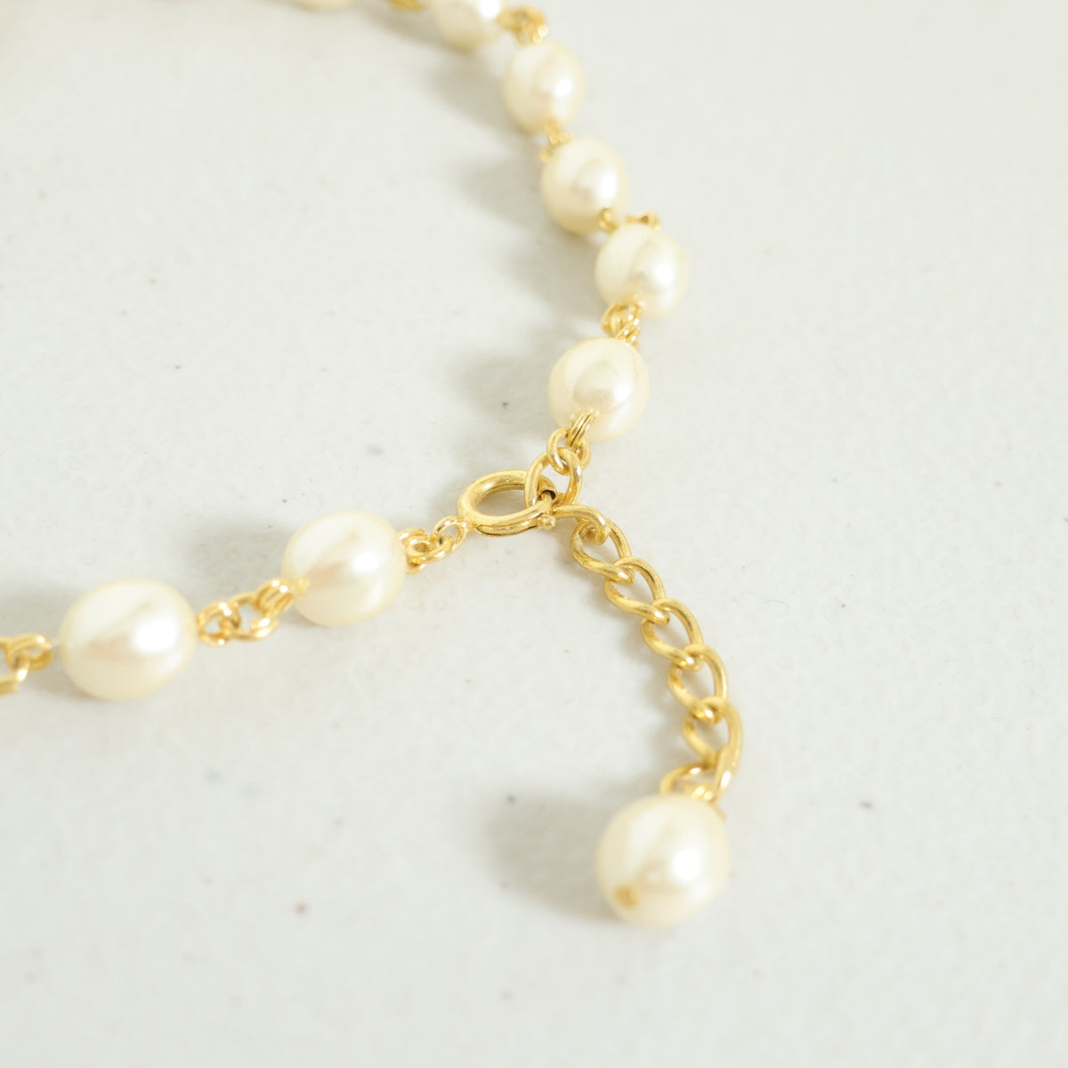 インゲボルグ？クラシカル パール ロングネックレス  ゴールド金具 ホワイト系 so453