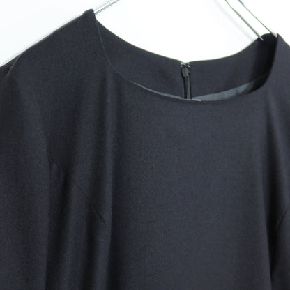 【美品・紙タグ】ジョルジュ・レッシュ★シンプルシック♪ウール混ワンピース サイズ40 黒系 ブラックフォーマル 薄手 z20418