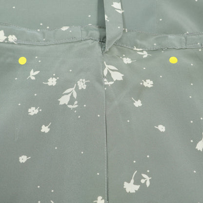 インゲボルグ★花の総柄が素敵♪Aラインロングスカート フロントスリット リボン くすみグリーン系 z23095