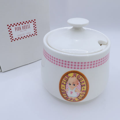 ピンクハウス★キューピーシュガーポット 砂糖入れ 陶器 白系 so409