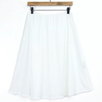 【美品】インゲボルグ★透かし編み♪レースのフレアスカート 白系 ペチコート付き♪z19587