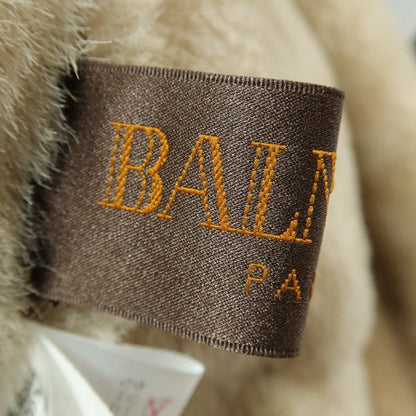 【美品】バルマン BALMAIN★上質！ムートンコート 本革 サイズ9 キャメル系 リアルファー ＊z11217